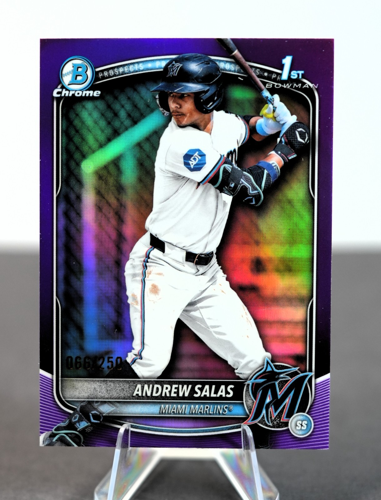 2025 Bowman Chrome Prospect ANDREW SALAS 1st PROSPECT PURPLE REFRACTOR /250