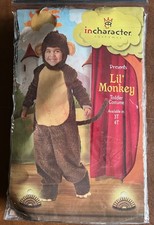 Lil' Monkey Toddler Costume Child Animal Brown Halloween Size 3T