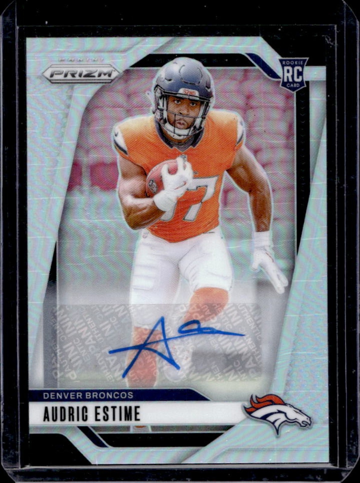 2024 Prizm Audric Estime Auto RC Silver Rookie #306 Broncos