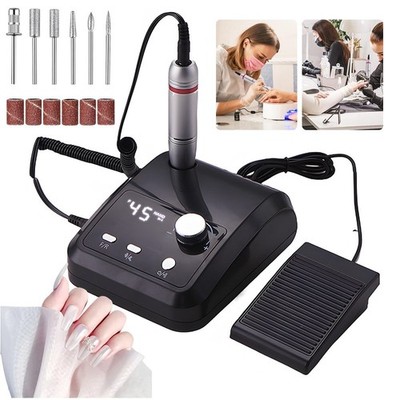 Nagelfräse Nagelfeile Nagelfräser Nail Drill Machine elektrisch 0-45000rpm LCD