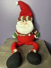 Shelf Sitting SANTA Plush Holiday Decor with Weighted Bottom