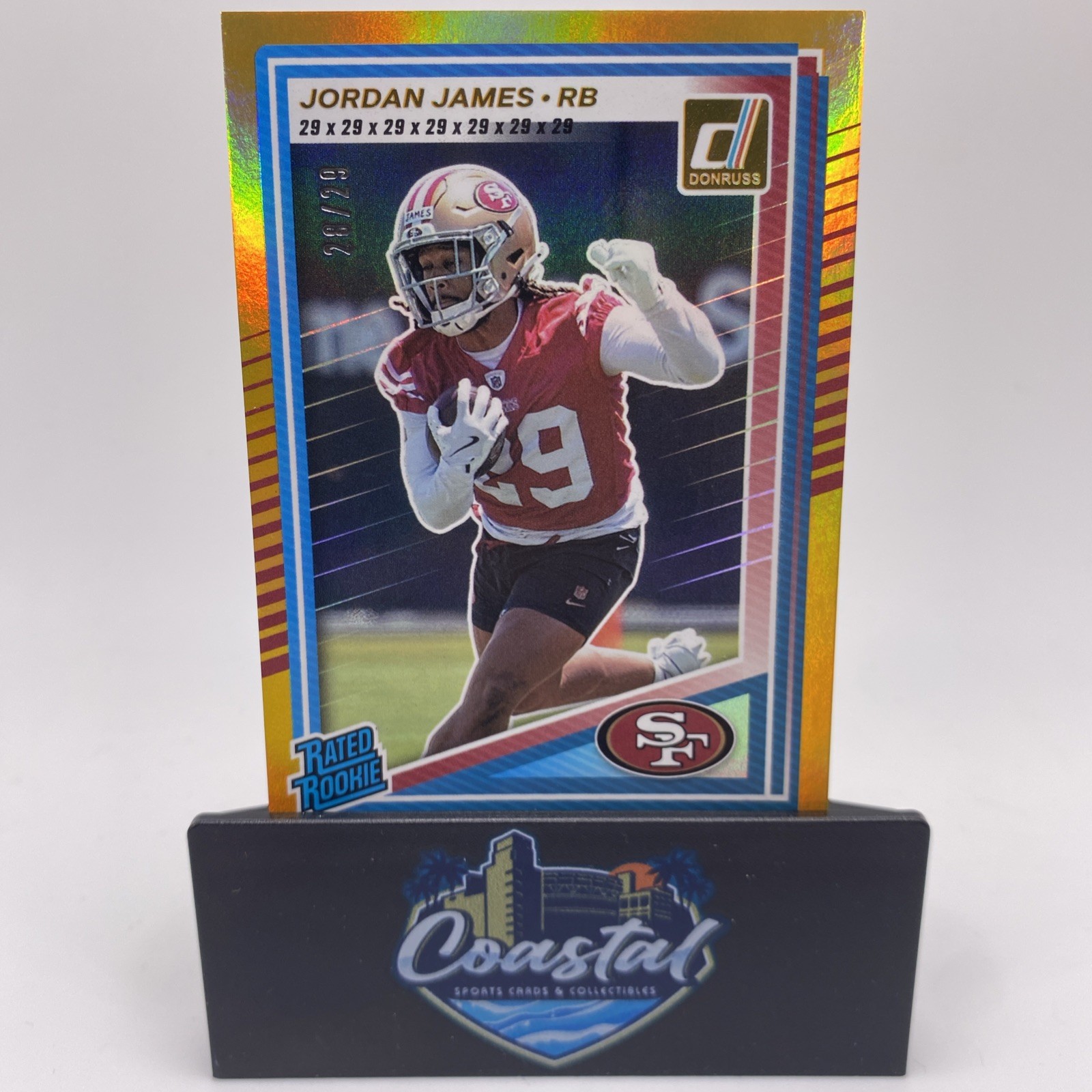 2025 Panini Donruss Rated Rookie Jordan James #374 #28/29 49ers