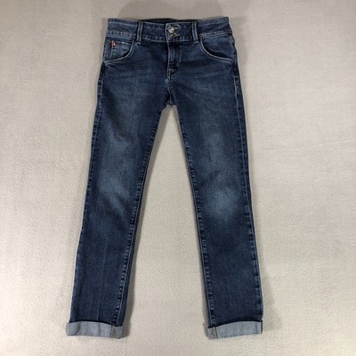Hudson Jeans Size 26 Collin Straight Leg Cuff Crop Flap Pockets Skinny Stretchy