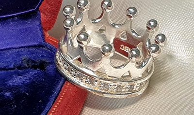 Heartbreaker by Drachenfels 925 Silber Ring Crown of my Heart RG 58
