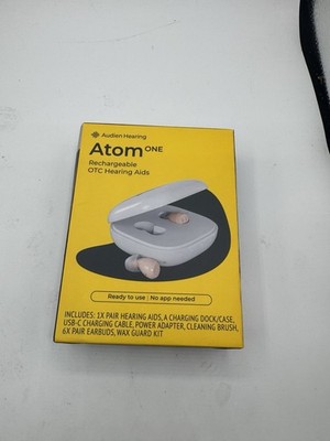 Audien Atom One OTC Hearing Aids Wireless, Rechargeable, Beige