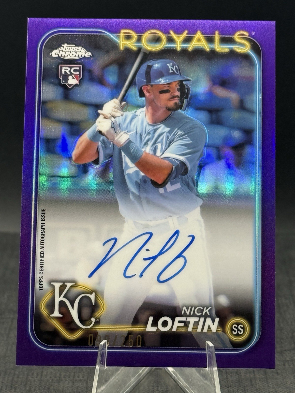2024 Topps Chrome Autograph Purple Refractor #RA-NL Nick Loftin Auto Rookie /250