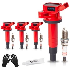 Set of 4 Upgraded Ignition Coil Pack Spark Plugs fits for Toyota Corolla, for...