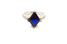 Sterling Silver 925 Lab-Created Sapphire CZ Ring Size 9