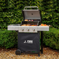 Image of Fire Mountain Sierra 3 Burner Stainless Steel Gas BBQ, Cast Iron Grills, 7.2kW