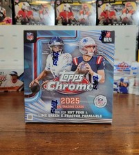 2025 TOPPS CHROME MEGA BOX NFL FOOTBALL 42 Cards Brand New Sealed In Hand Card #