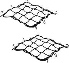 2 PCS Cargo Net,11.8 Inch X11.8 Inch Rack Bungee Net 6 Adjustable Hooks