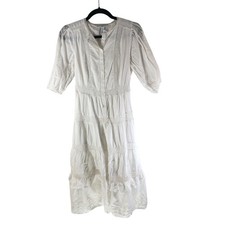 LoveShackFancy For Target White Cotton Tiered Midi Dress Size 2