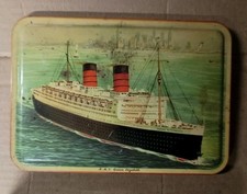Antique / Vintage Benson's Quality Confections R.M.S. QUEEN ELIZABETH Candy Tin