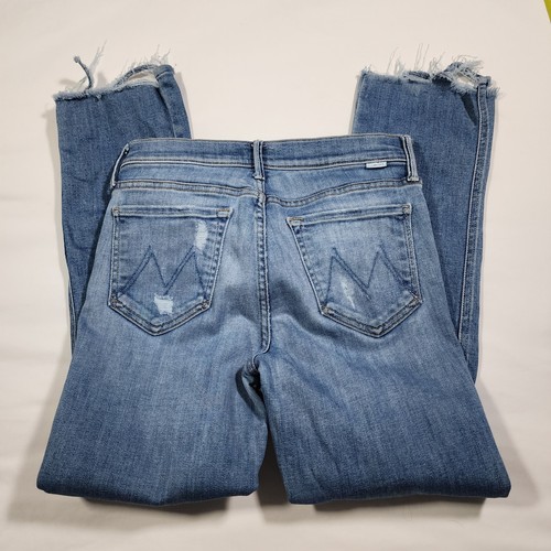 Jean ourlet vieilli MOTHER The Rascal cheville taille 27 coupe bleu sauvage ! Denim délavé - Photo 14/14