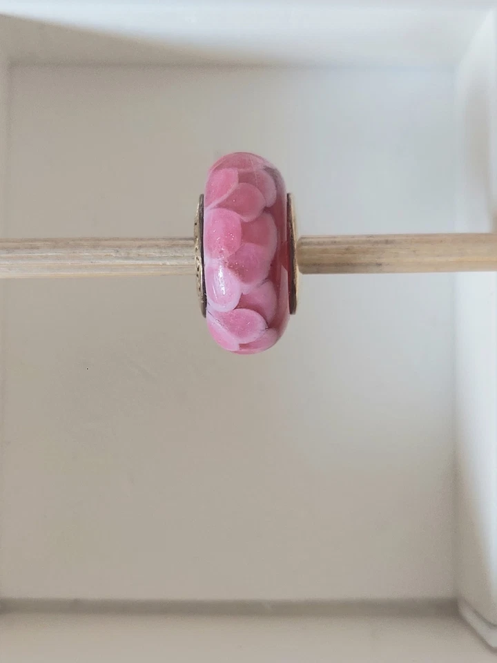 Genuino Pandora 14ct 14k Oro Amarillo Rosa Loto Murano Cristal Dije Retirado Foto 2 de 4