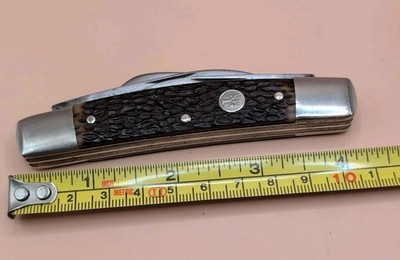 Boker 5974 Carbon Steel,Large Stockman Pocket Knife 4 1/4  Made in USA (Nice)