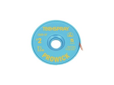 Techspray 1809-5F - Tech Spray Wick ProWick Sz 2 Anti-Static .055 inch Yellow