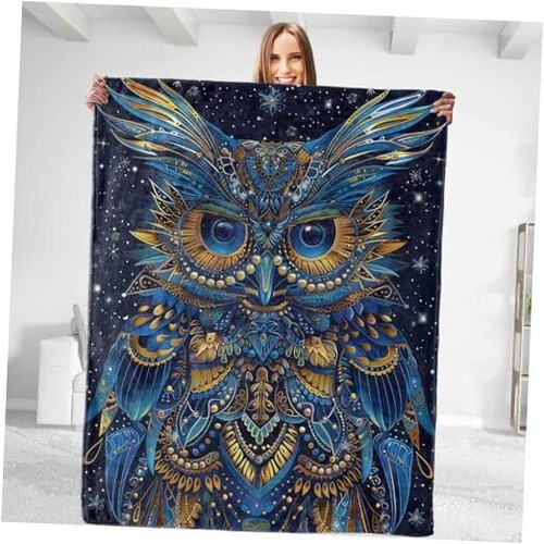 Aesthetic Owl Throw Blanket - Soft Plush, Lightweight, Warm, Fuzzy Anti