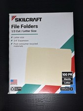 100 Per Pack - Skilcraft 1/3 Cut Letter Size ...