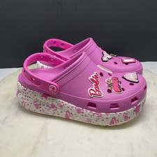 Crocs Cutie Crush Clogs Barbie Taffy Pink Youth Girls Sz 6 Platform Shoes 208805