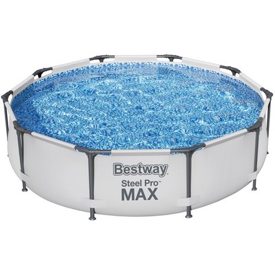 Bestway Steel Pro MAX Frame Pool ohne Pumpe Ø 305 x 76 cm lichtgrau rund 56406