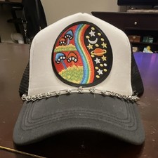 Black/White Psychedelic Space Rainbow Trucker...