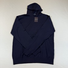 Peter Millar Collection Merino Wool Hoodie Navy Blue Size Small NWT 325