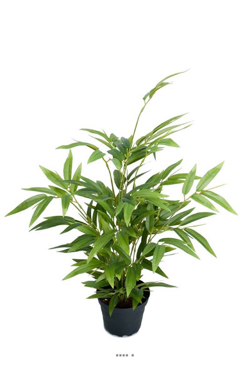 Bambou artificiel en pot réaliste 45 cm, feuillage tergal premium