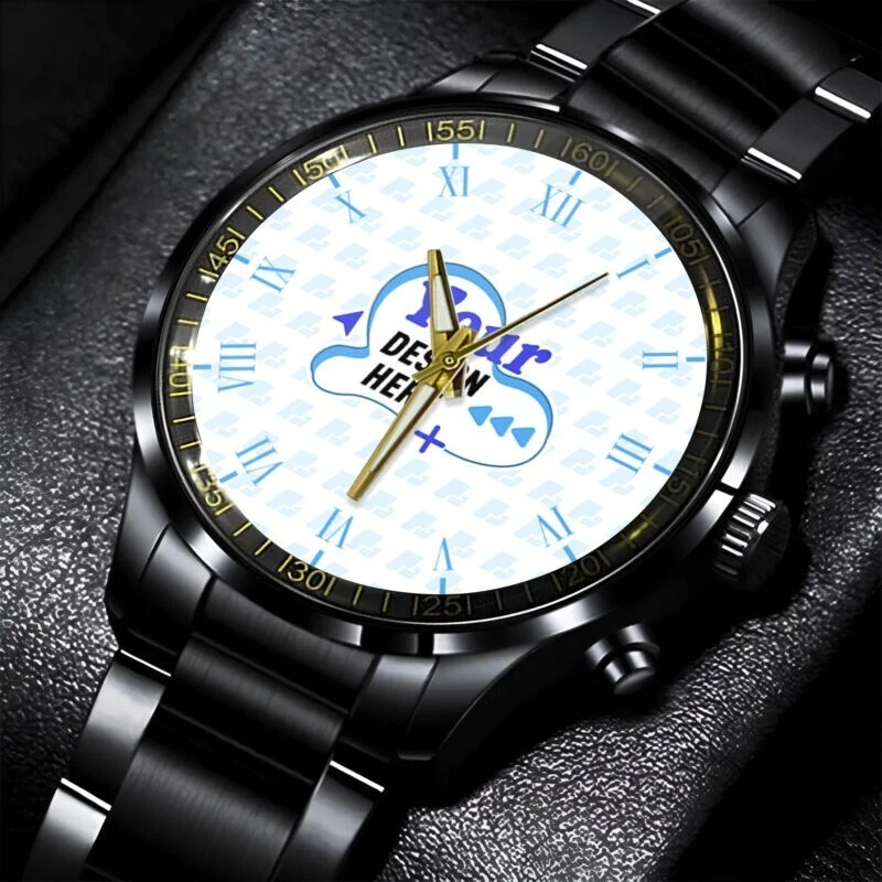 LA Dodgers Black Stainless Steel Watch