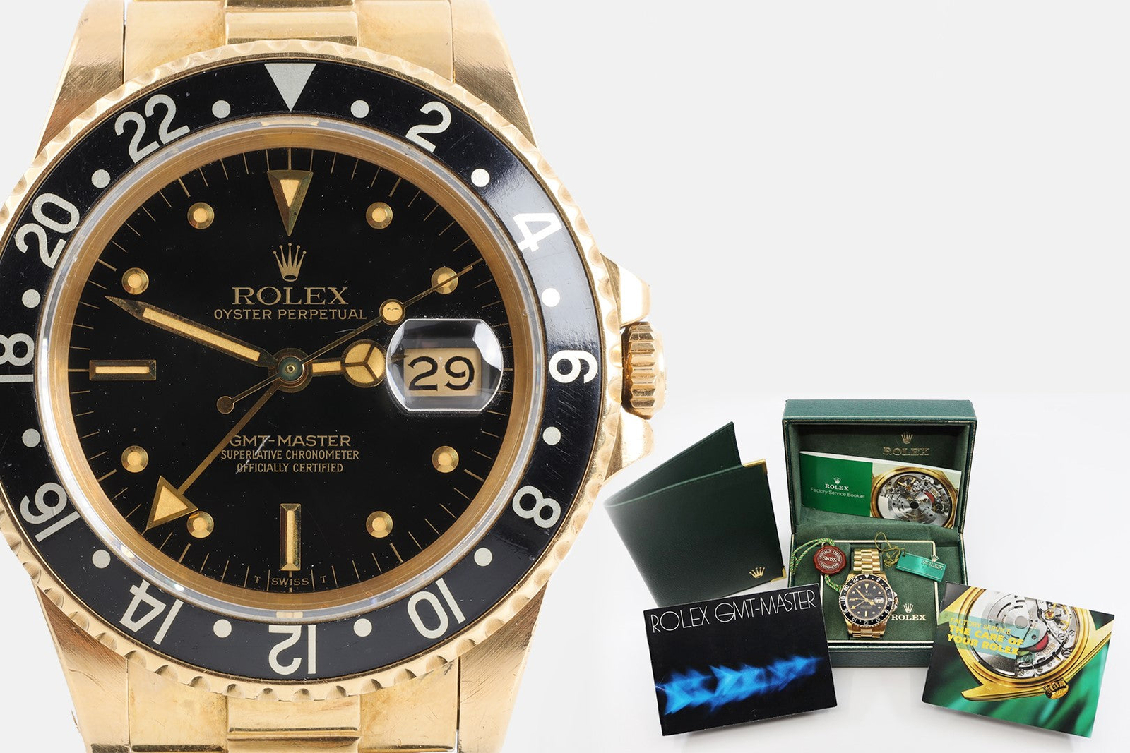 Rolex 16758 GMT-Master 18k Yellow Gold 40mm Watch (1984) Extremely