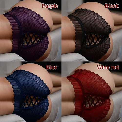 Women Sexy Lace Briefs Lingerie G-string Crotchless Panties Thongs Underwear HOT - Picture 8 of 15