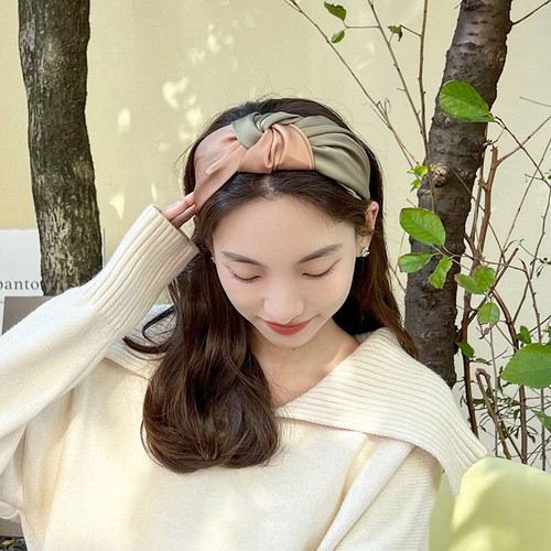 Graceful Satin Headband Fashion Women Hair Ornaments Knot Middle Hair Accessory - Picture 5 of 20
