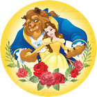 Personalised Beauty & The Beast edible printed  icing Round Cake Topper Pre-Cut