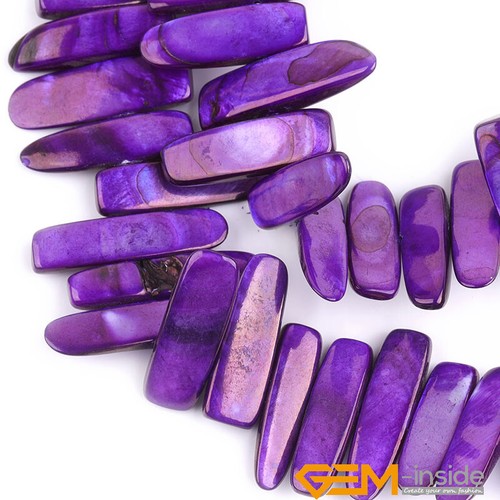 Multicolor Freeform Shell Gemstone Freeform Beads for Jewellery Making 15" UK - Picture 20 of 33