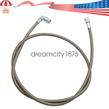 Turbo Oil Feed Line 48" Steel Braided -4An -4 AN 90 Degree line Made in The USA