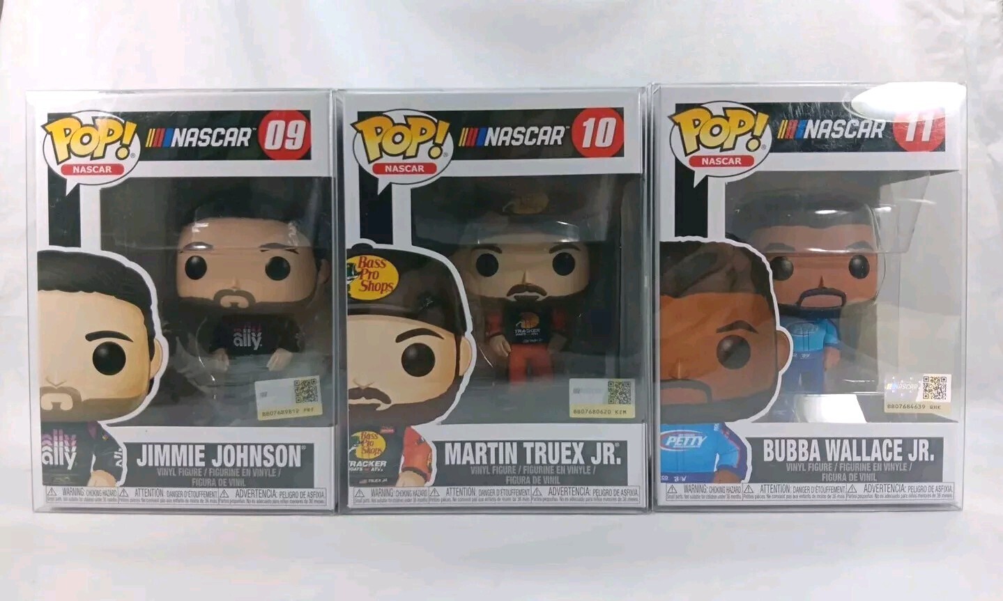 Funko Pop Nascar Lot #09 Jimmie Johnson, #10 Martin Truex Jr &Amp; #11 Bubba Wallace