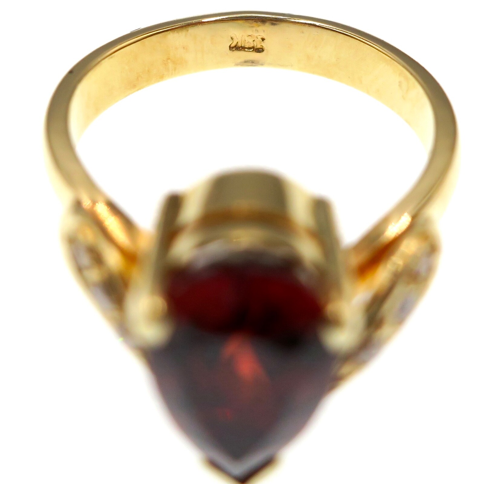 Fabulous 18k Solid Yellow Gold Orange Colored Gar… - image 6