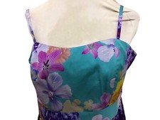 Coast Floral Silk Length 36” Strappy Boned  Dress Fit 16-18 Immac Away