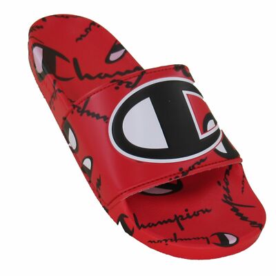 Red Fashion Model Champion Men's IPO Warped Slides Sandals CP101073M NEW W/  Box!