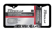 Toyota Corolla Chrome Black Metal License Plate Frame