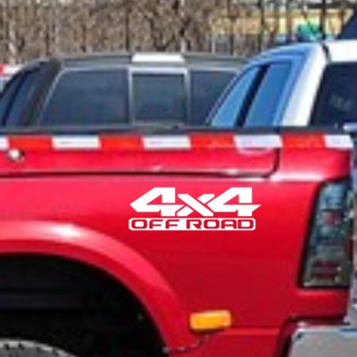 Car Decals 4x4 4 x 4 OFF ROAD White 15.7''x5'' for RAM 1500 Stickers 2Pcs CF738