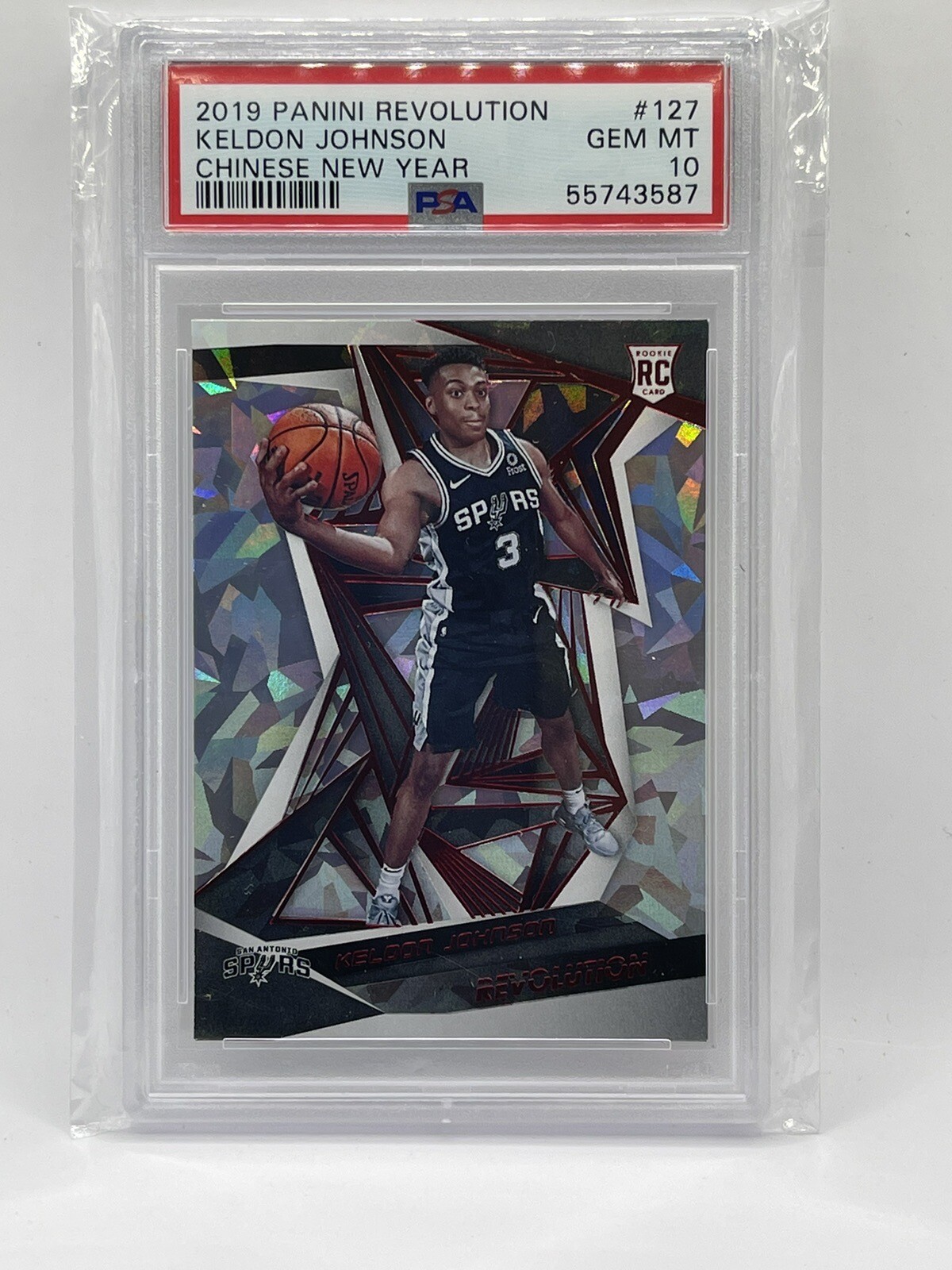 2019-20 Revolution #127 Keldon Johnson Chinese New Year Rookie PSA 10 Gem Mint