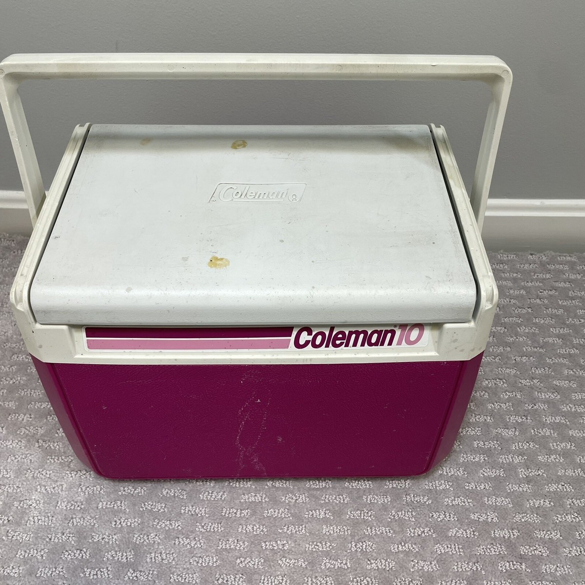 Vintage 1980s Pink Coleman 10 Model 5210 Cooler Ice Chest with
