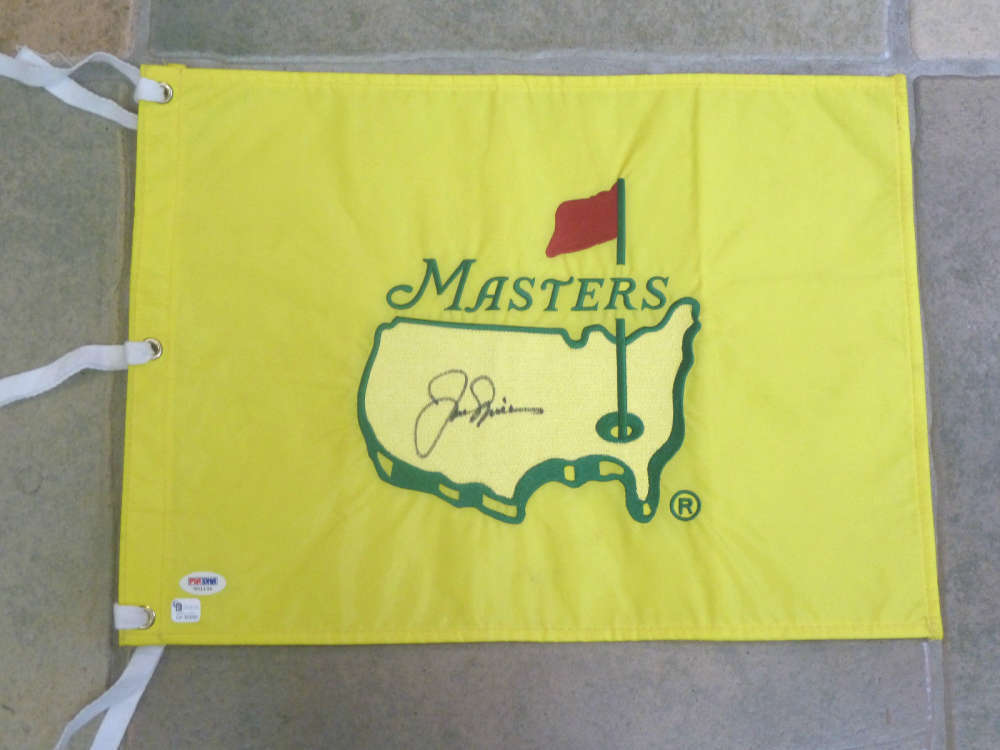 JACK NICKLAUS SIGNED AUTOGRAPHED MASTERS GOLF FLAG - 1997 UNDATED - PSA DNA