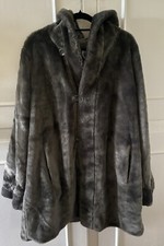 Dennis Basso Faux Fur Coat With Hood (xl)