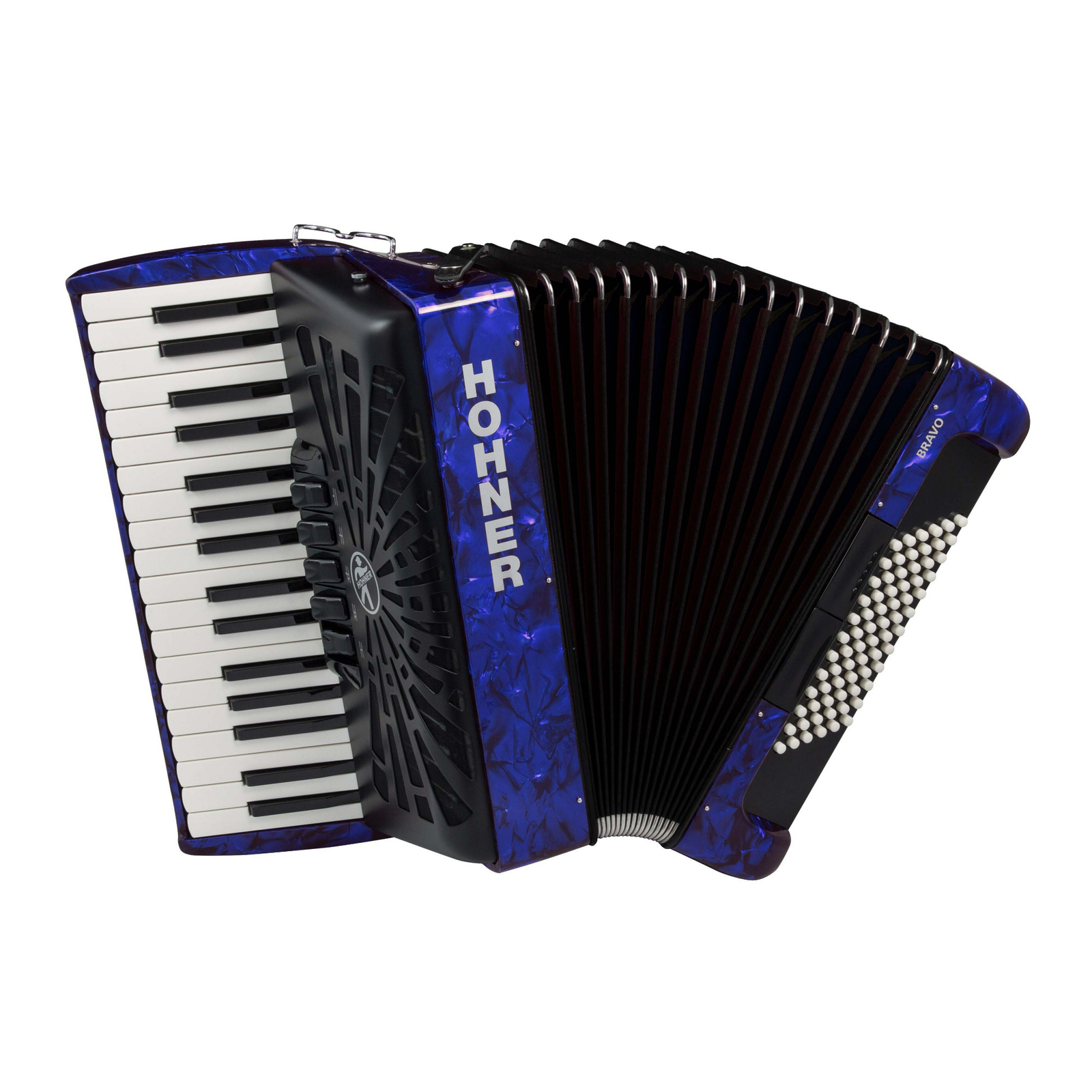 Hohner Bravo III 72 Хроматический аккордеон для фортепиано Жемчужно-темно-синий 434590₽