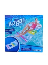 H2O GO Kool Lounge Raft Chair Pool Float Adult Arm Head Rest Inflatable 65"x35"