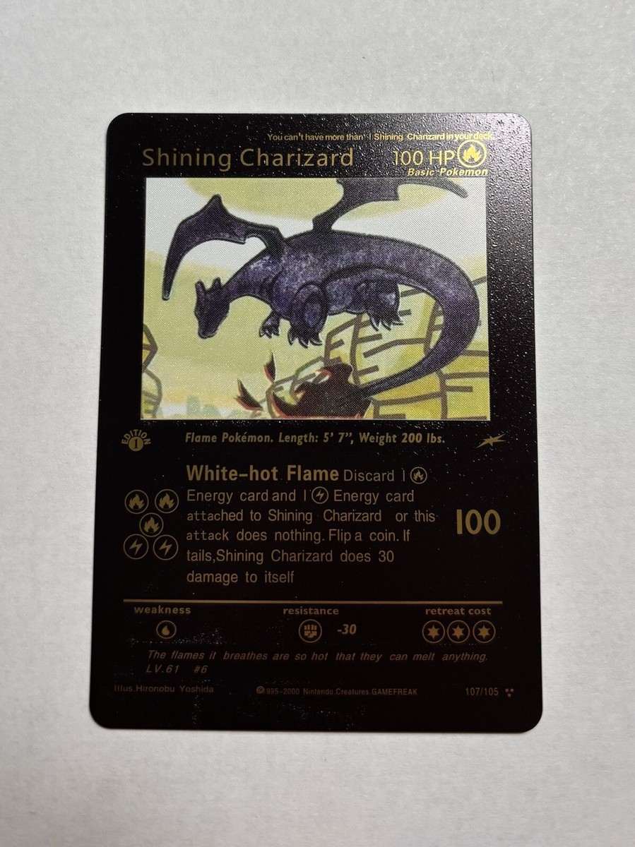 Ultra Rare Shiny Shining Charizard 1st Edition 107/105 Black Ultra Rare Shiny Shining Charizard 1st Edition 107/105 Black