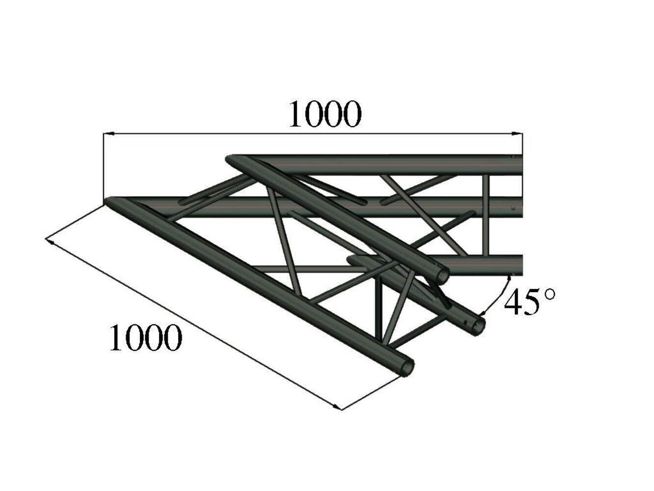 Alutruss Trilock S-pac 19 2-weg-ecke 45° Schwarz