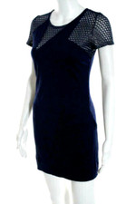 Marc By Marc Jacobs Dark Blue Crew Neck Stretch Cap Sleeve Dress xs extra small